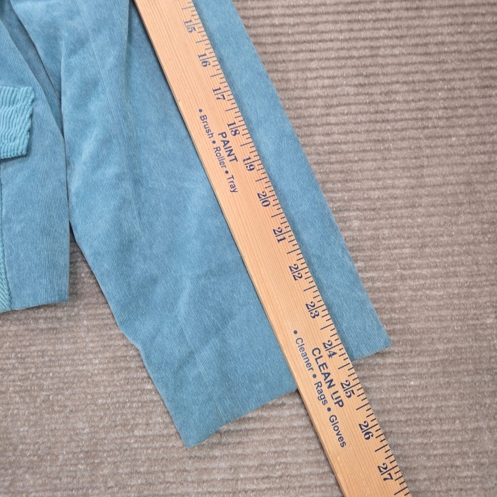 R.Q.T Women Large Blue Corduroy Ribbed Trim Two Button Blazer Jacket - Picture 4 of 9